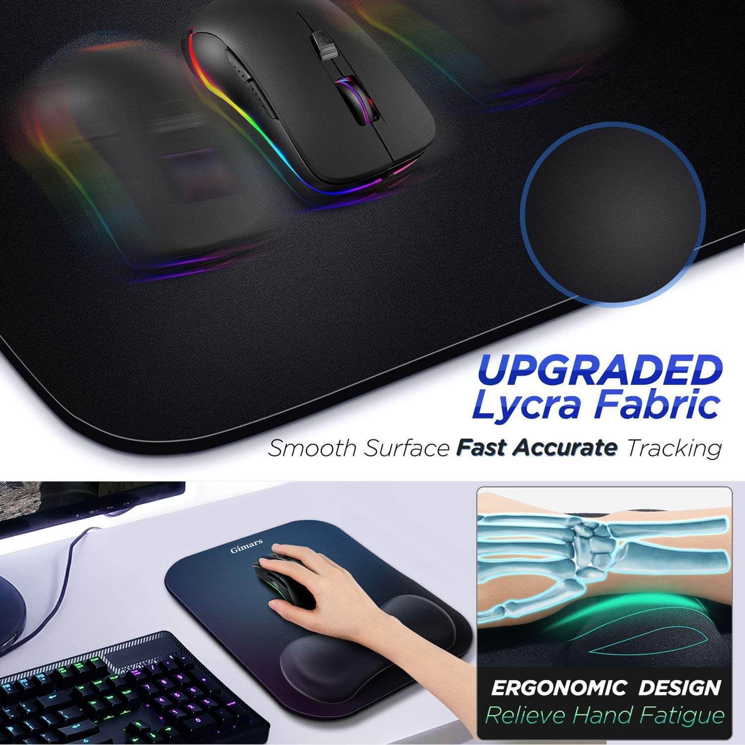 Smooth surface on this mouse pad rest