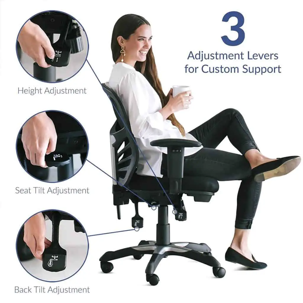 Adjust your office chair to make it comfortable for you. 