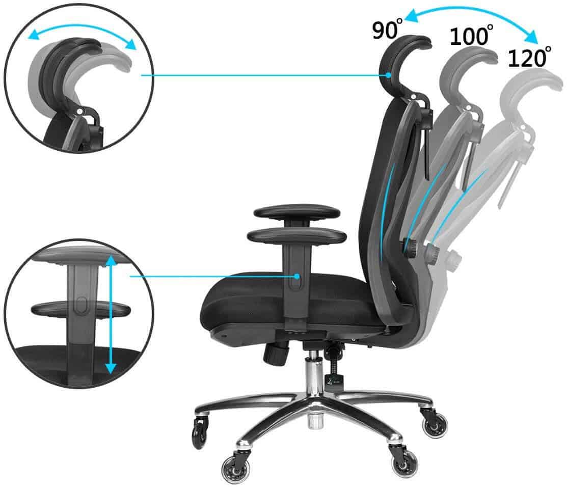 Duramont Ergonomic Office Chair in tilt mode.