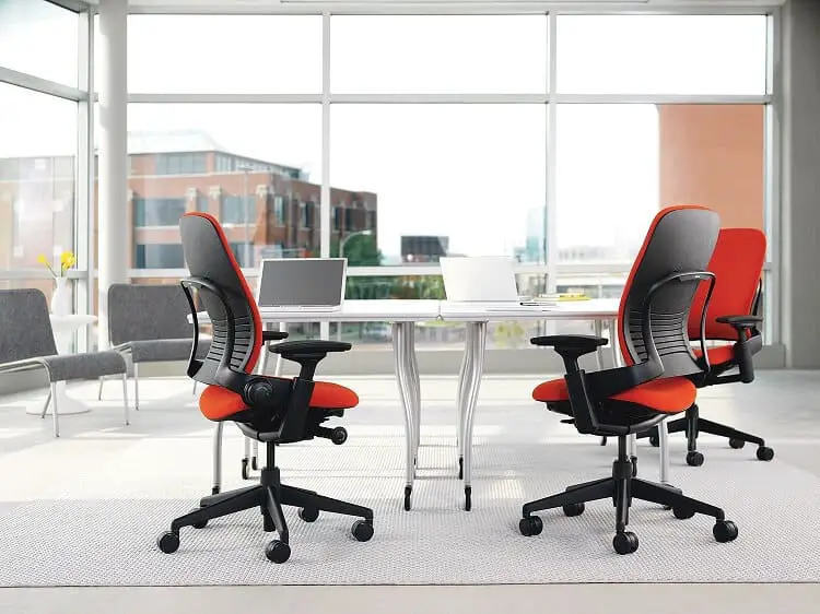 Steelcase Leap Chair with Headrest in a light modern office