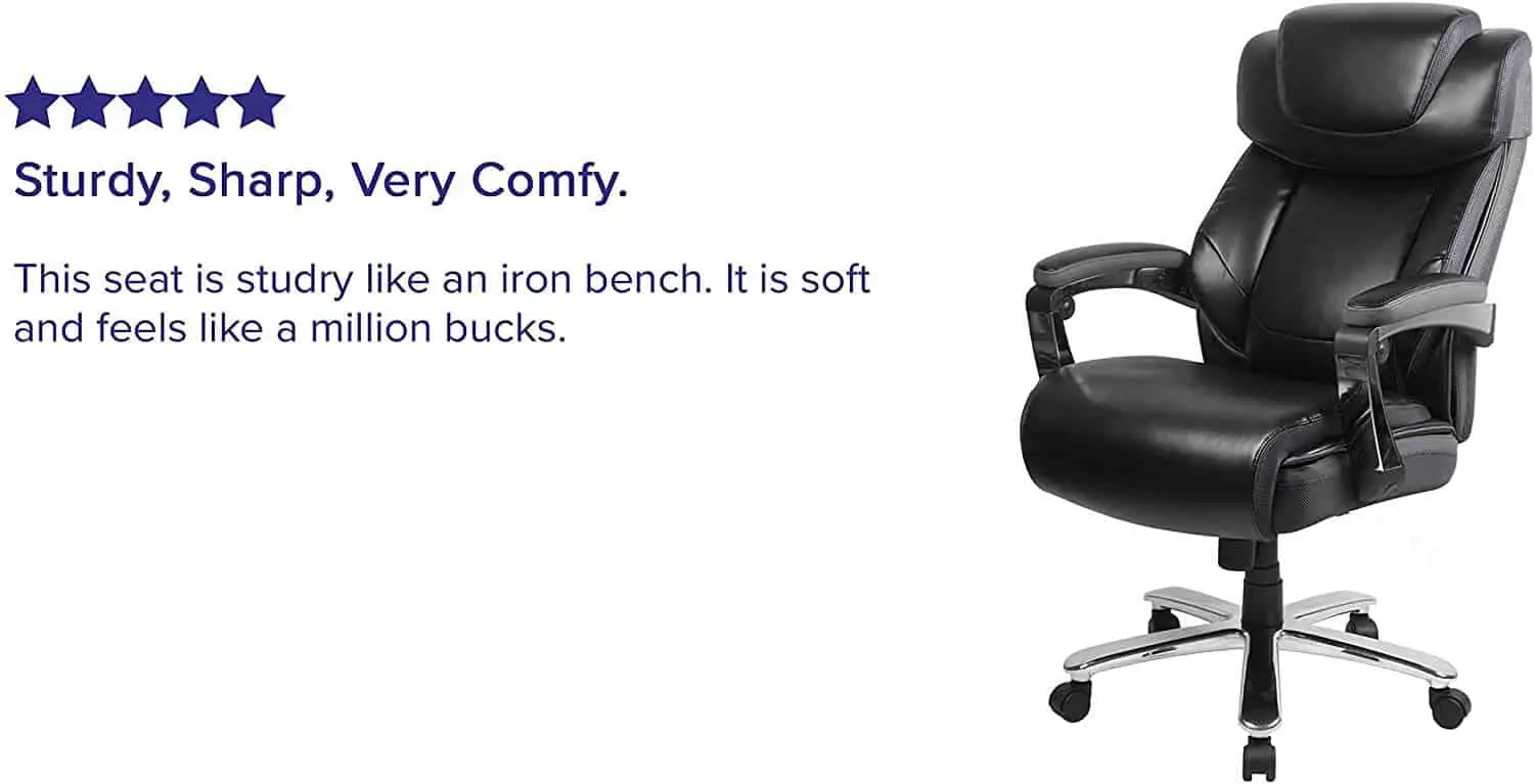 Sturdy, sharp, and very comfortable big and tall office chair. 