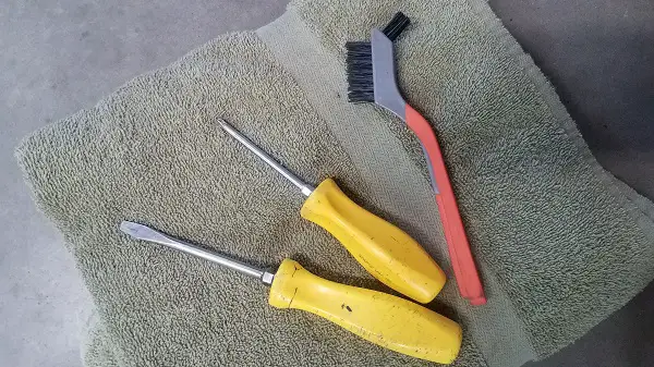 Some tools you may need to remove your monitor stand.
