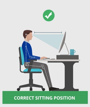 Study the correct sitting position. 
